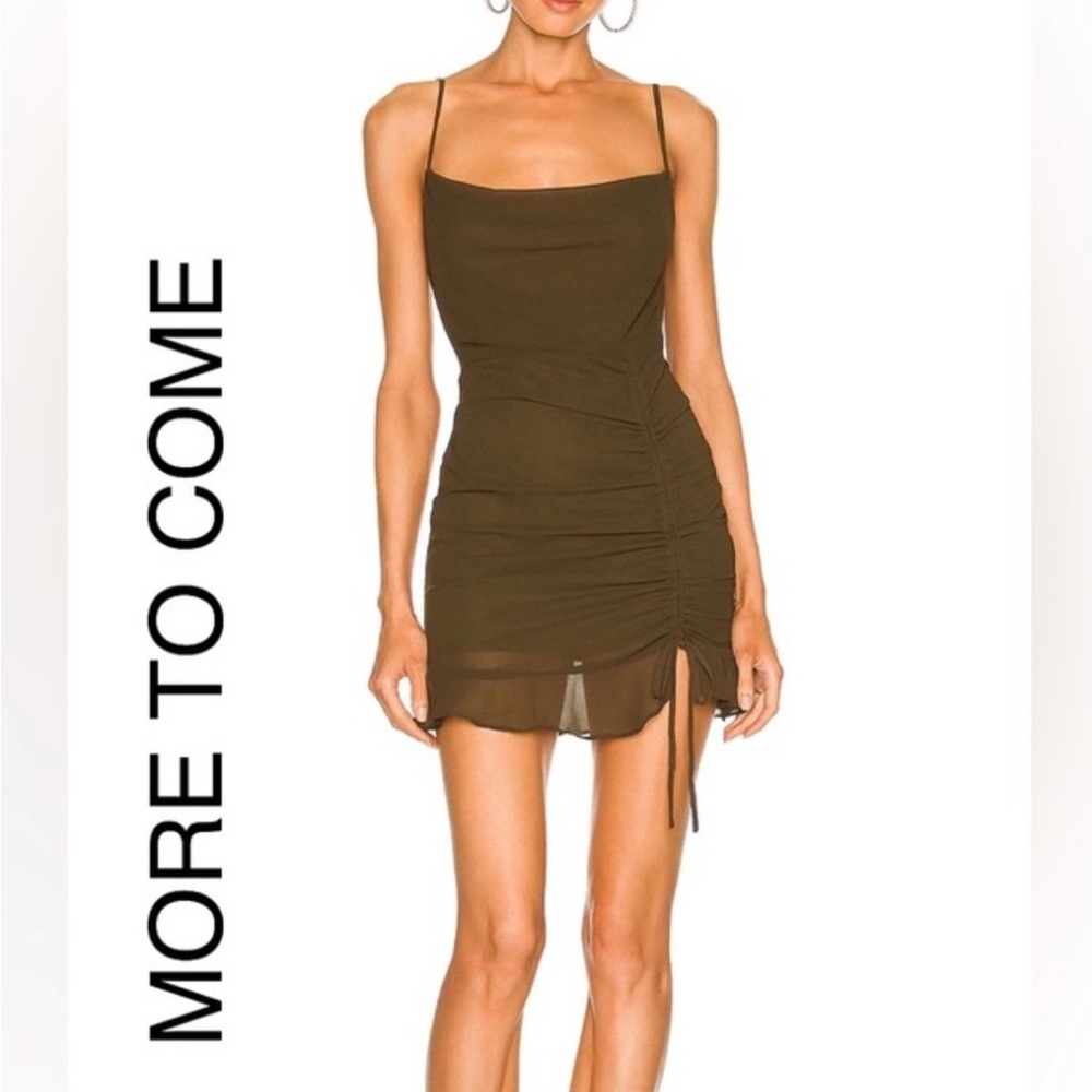 Elegant olive Ruched Dress